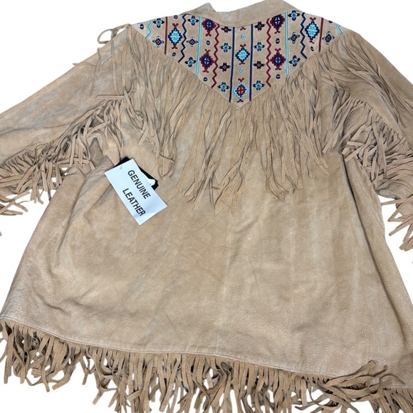 NWT Vintage Via Accenti Suede Fringe Jacket Women's 1X/2X Southwest Boho Western - Picture 5 of 16